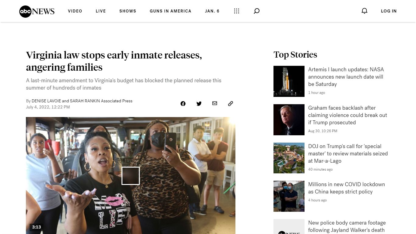 Virginia law stops early inmate releases, angering families